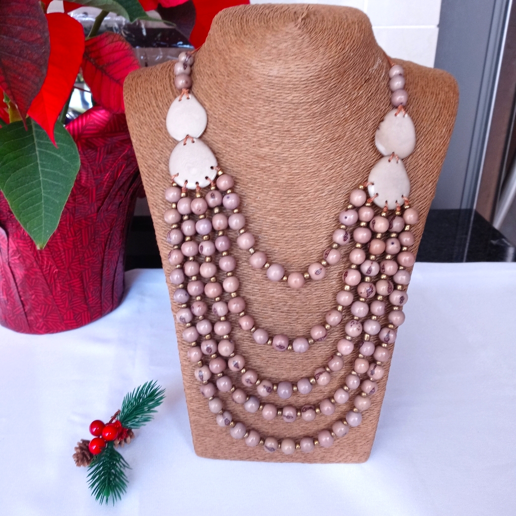 Acai Seeds And Tagua All Natural Necklace